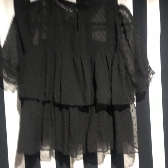 Zara Sheer Polka Dot layered Blouse - Picture 2 of 4